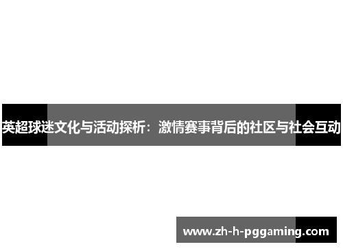 英超球迷文化与活动探析：激情赛事背后的社区与社会互动