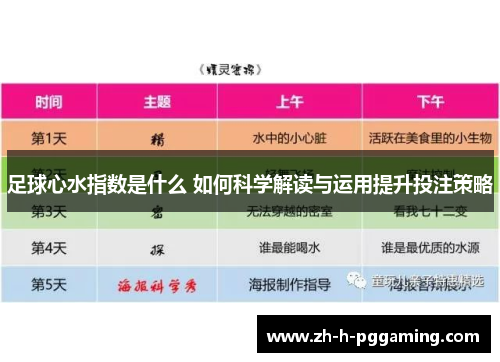 足球心水指数是什么 如何科学解读与运用提升投注策略 足球心水指数是什么 如何科学解读与运用提升投注策略